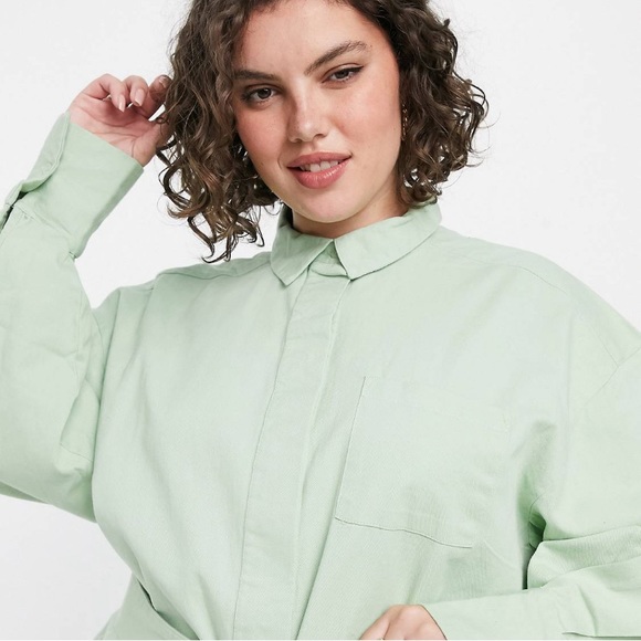 Collusion Plus Size Mini Short Dress Green Size 14 - Picture 5 of 10